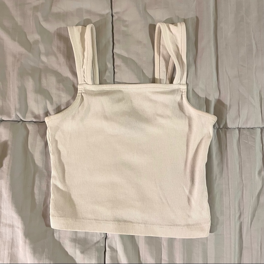 white cropped tank top